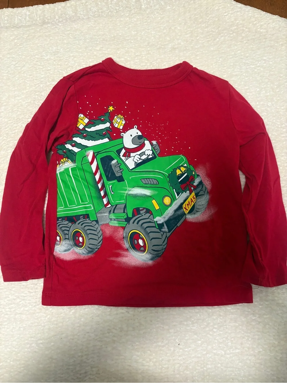 The Children's Place Red Long-Sleeve Holiday Truck Graphic Tee